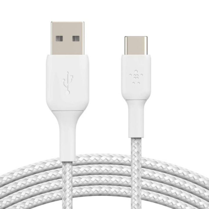 Купить Кабель Belkin USB-A - USB-С, BRAIDED, 1m, white в Алматы