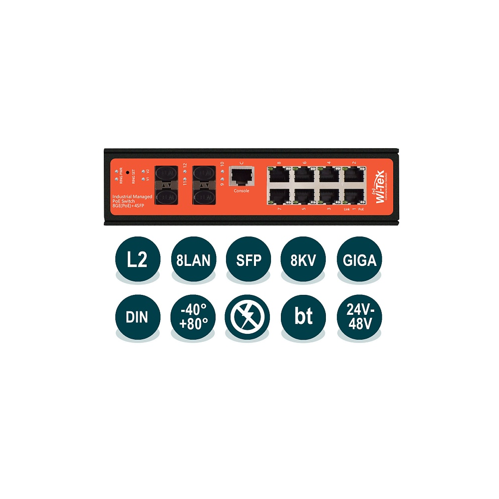 Купить Wi-Tek WI-PMS312GF-I v2 в Алматы