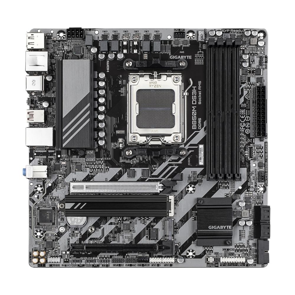 Купить Материнская плата GIGABYTE B850M DS3H, AM5 B850, 4xDDR5, 2xDP+1xHDMI, USB4, mATX в Алматы