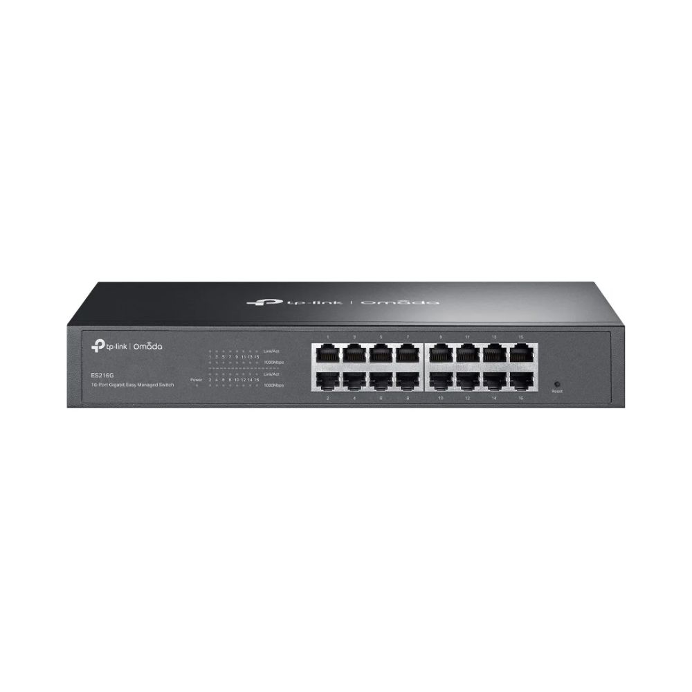 Купить Коммутатор GbE Easy Managed 16-портовый TP-Link Omada ES216G <Omada 16 портов GbE, IGMP Snooping, Omada SDN, 32 группы VLAN, QoS, Автоматическое предотвращение петель, VLAN и IGMP Snooping> в Алматы