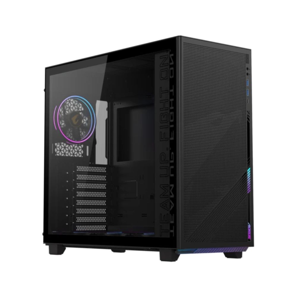 Купить Компьютерный корпус GigaByte AORUS C400 GLASS, Без БП, 2xUSB3.0/Type-C, 4xARGB, Glass, Black, ATX в Алматы