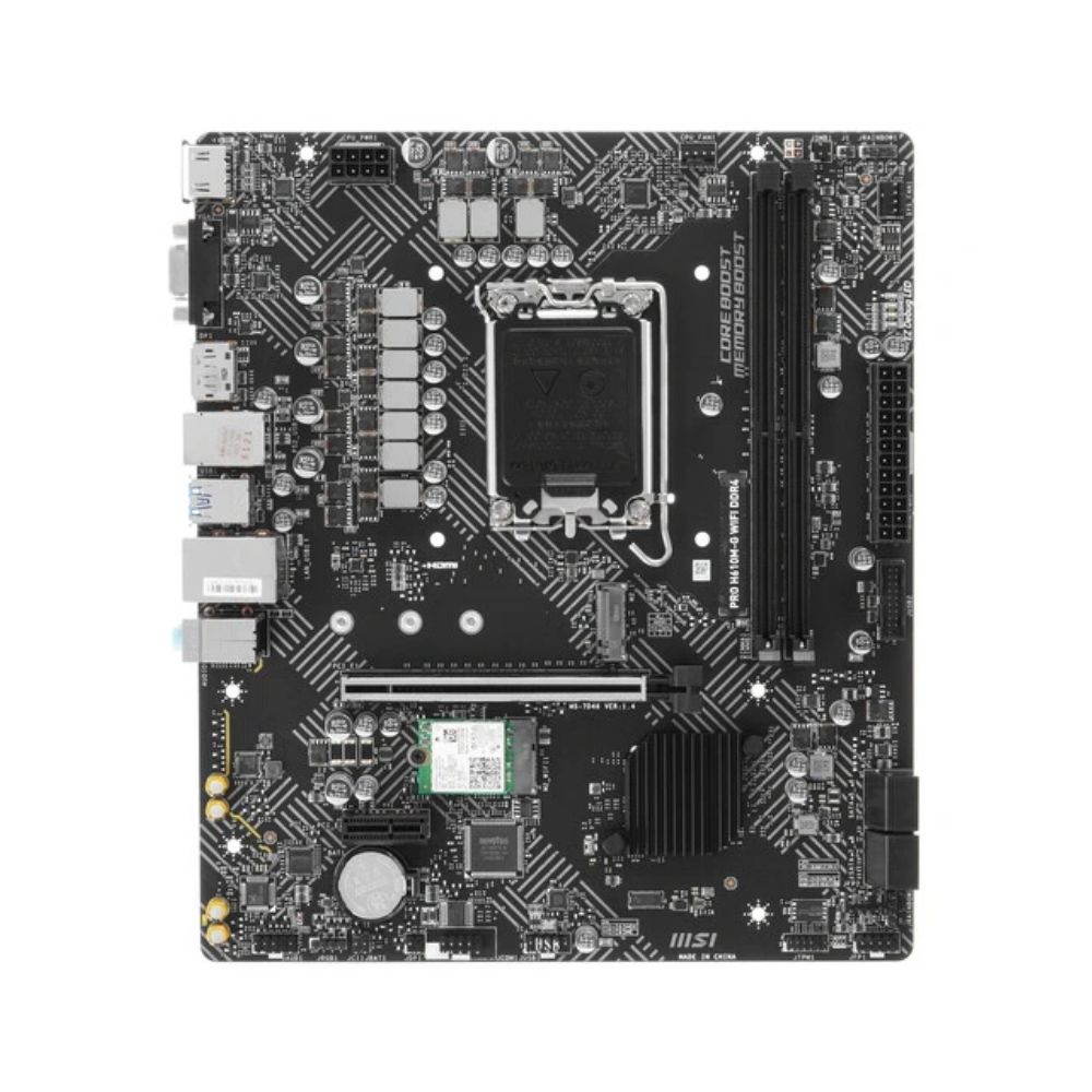 Купить Материнская плата MSI PRO H610M-G WIFI DDR4 LGA1700 H610 2xDDR4 4xSATA3 M.2 VGA DP HDMI mATX в Алматы