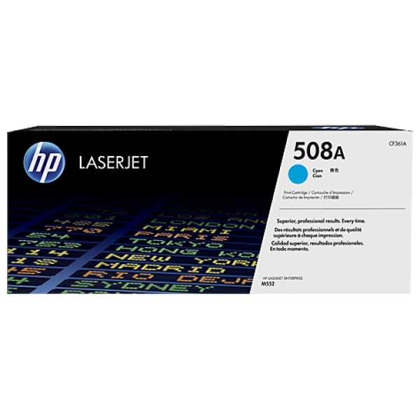 Купить Картридж лазерный HP LaserJet 508A CF361A, Голубой, совместимость HP Color LaserJet Enterprise M552/553/557 в Алматы