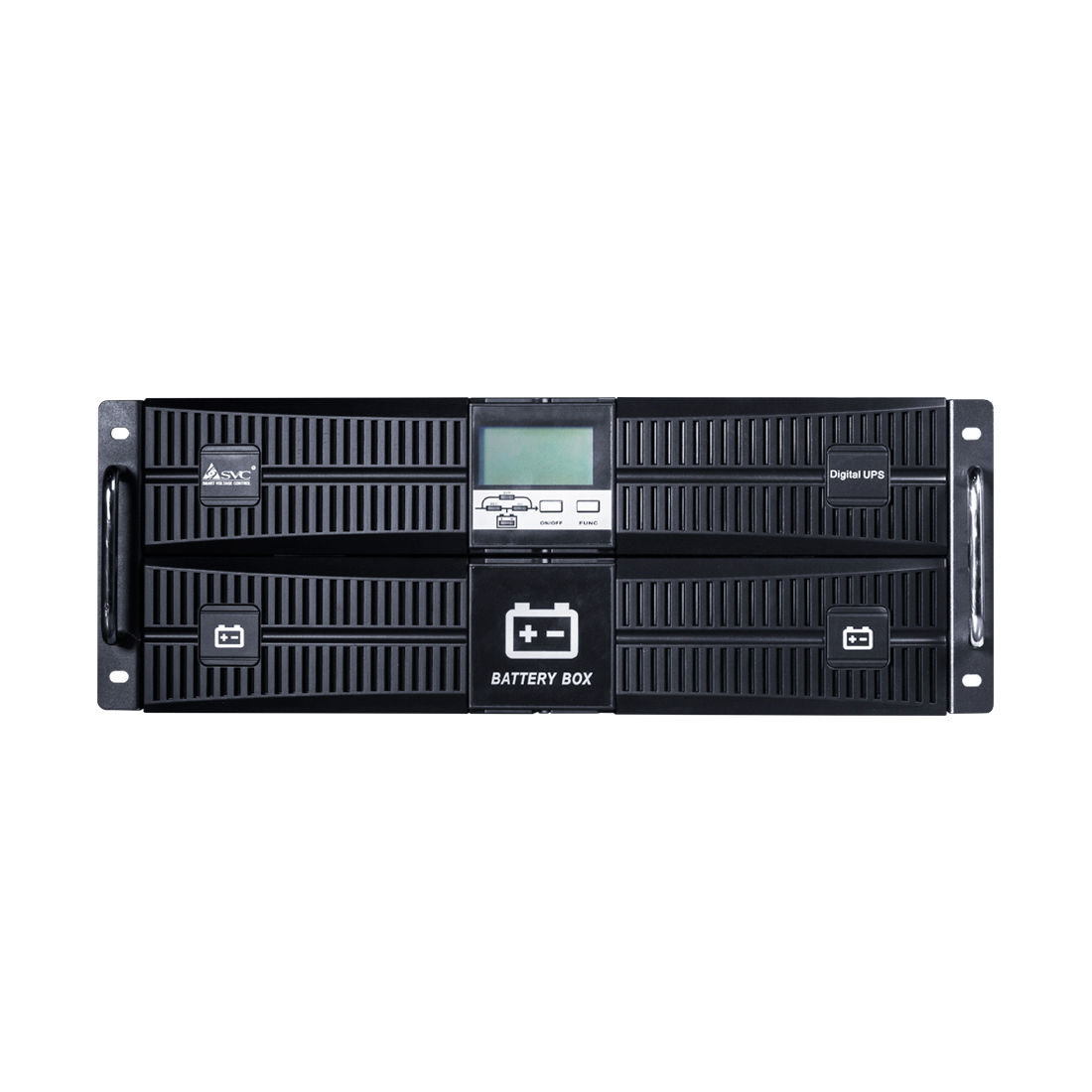 Купить UPS SVC RT-10KL-LCD, 10000VA, 9000W,16x12V/9Ah, клемы, AVR 110-288V, USB, RS-232, Black в Алматы