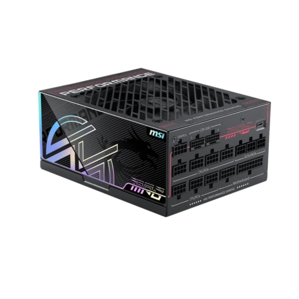 Купить Блок питания MSI 1300W, MPG Ai1300TS PCIE5, Full Modular, ATX, 80+ TITANIUM, >94%, Fan 135mm, Черный в Алматы