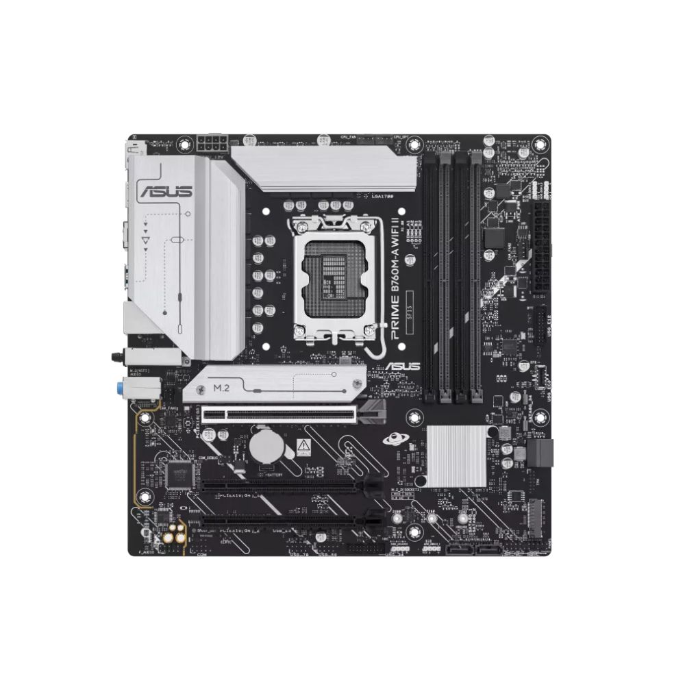 Купить Материнская плата ASUS PRIME B760M-A WIFI II, LGA1700 4xDDR5 4xSATA3 2xM.2 RAID 1xHDMI 1xDP mATX в Алматы