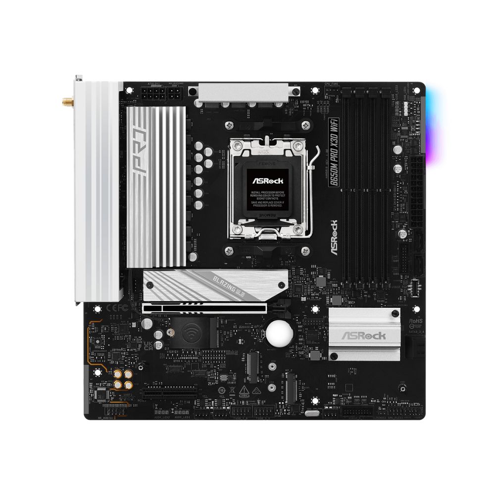 Купить Материнская плата ASRock B650M PRO X3D AM5 4xDDR5 4xSATA3 3xM.2 Type-C HDMI DP mATX в Алматы