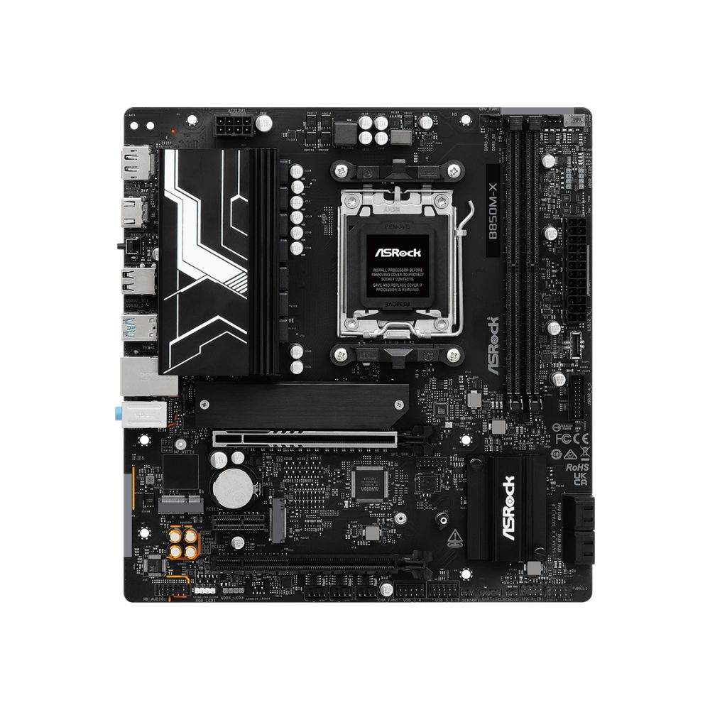 Купить Материнская плата ASRock B850M-X R2.0 AM5 2xDDR5 4xSATA 2xM.2 Type-C HDMI DP mATX в Алматы