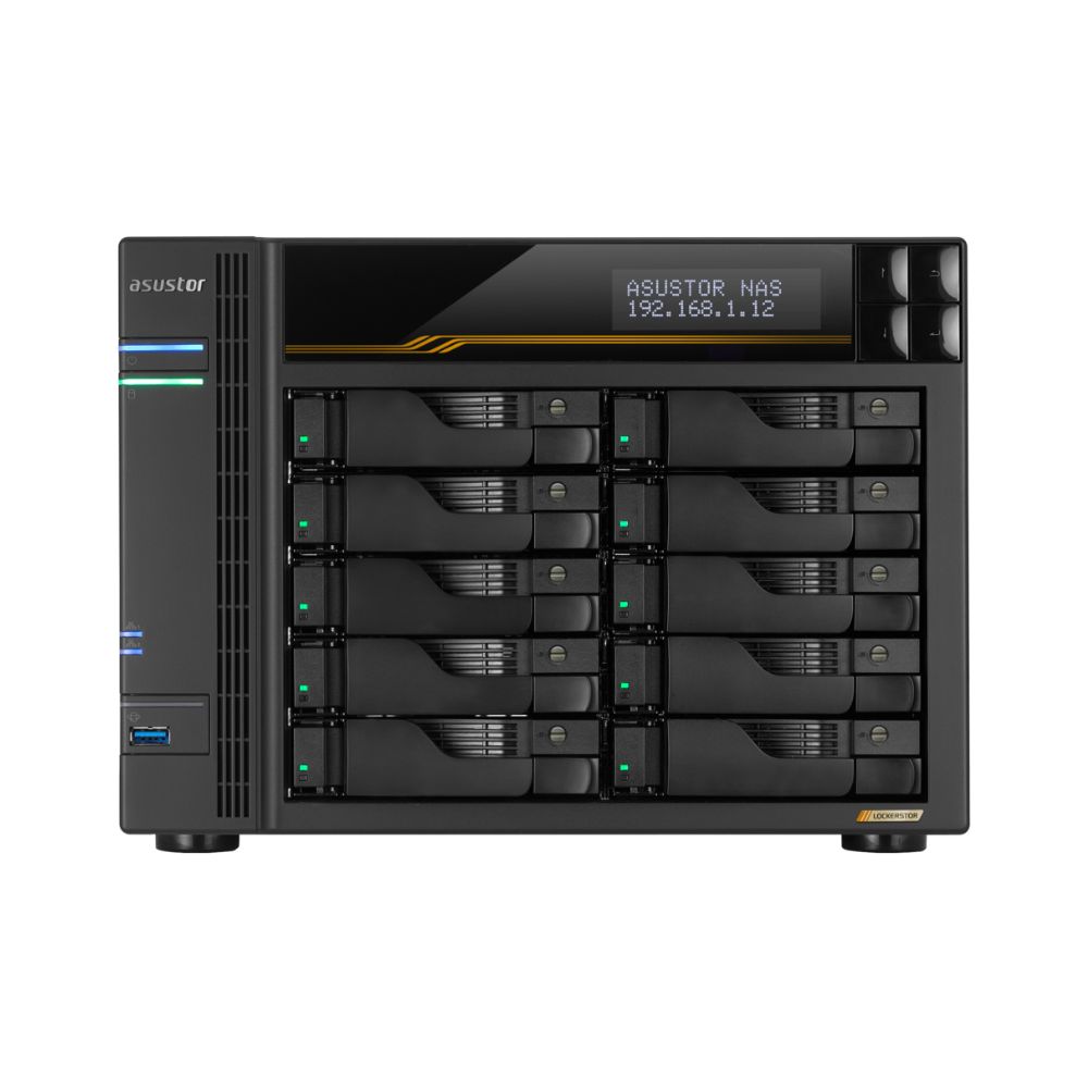 Купить Сетевой накопитель ASUSTOR FS6810T 10 Bay NAS, AMD 2.3 GHz, 16GB RAM ECC DDR5, 4 M.2 NVMe Slots, Dual 5GbE, Dual 10GbE P в Алматы
