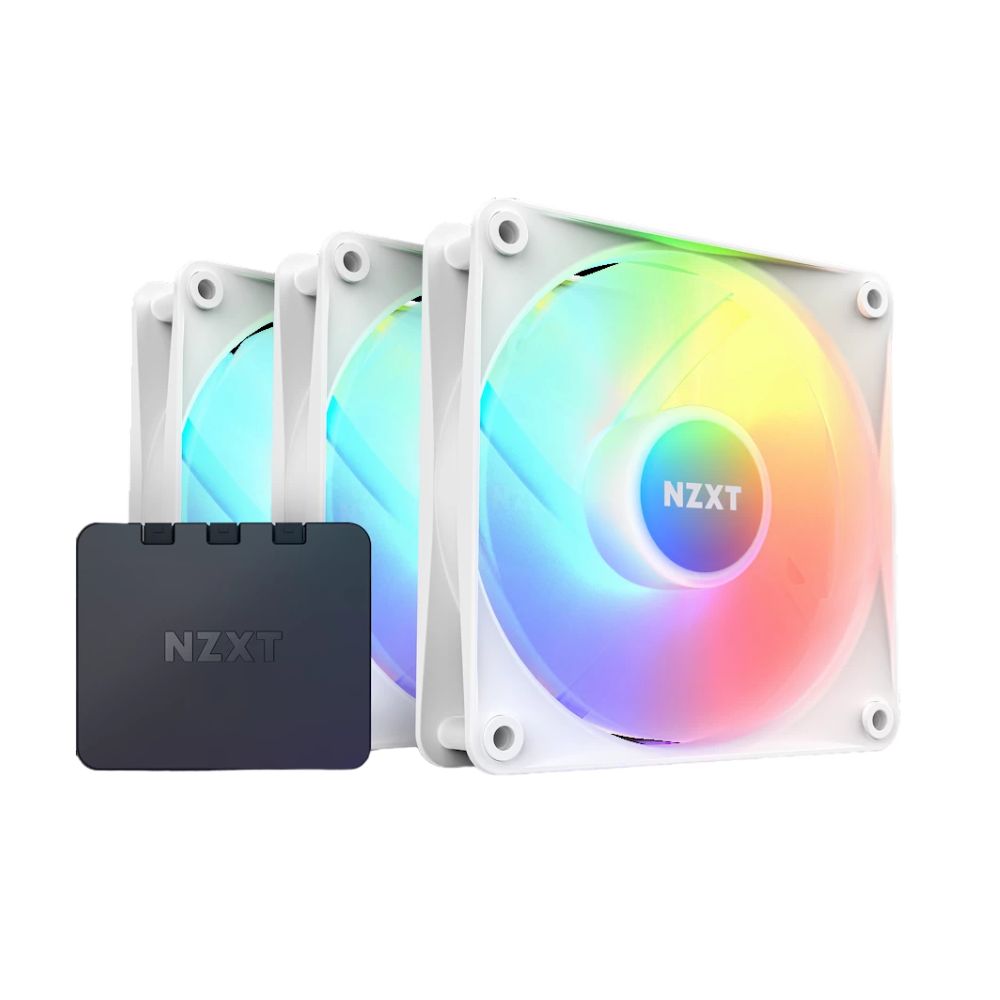 Купить Кулер NZXT&nbsp;F120RGB Core&nbsp;120mm Hub-mounted RGB Fan Triple Pack (White) w/RGB Controller&nbsp;RF-C12TF-W1 в Алматы