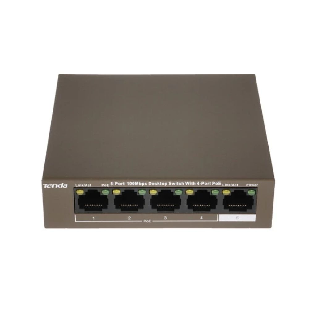 Купить PoE-коммутатор Tenda TEF1105P-4-63W 5-port 10/100Mbps с 4-port PoE бронзовый в Алматы