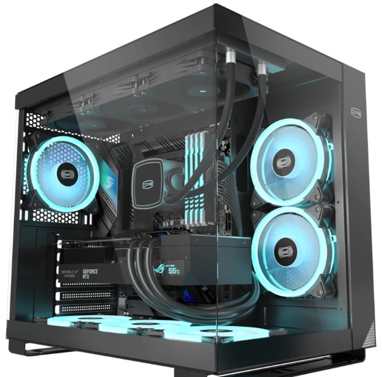 Купить Корпус PCCooler C3T500 ARGB BK ATX/MATX/ITX USB3.1 Gen 2 Type-C, USB3.0, USB2.0, 6xFAN ARGB included (1x сзади, 2x сбоку, 3x снизу ), Black в Алматы