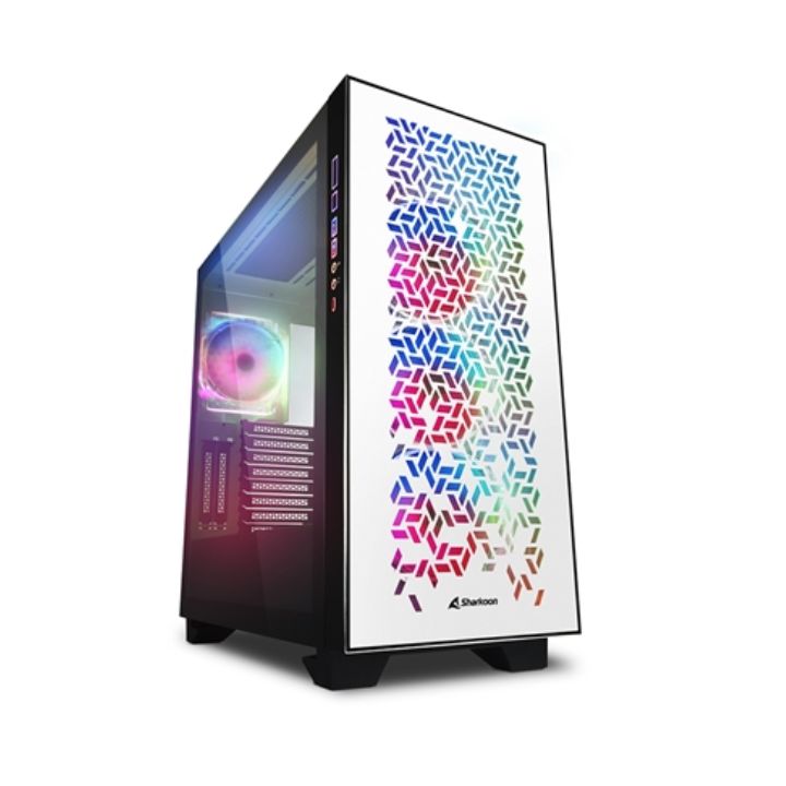 Купить Корпус ПК без БП Sharkoon ELITE SHARK CA300H Wh <EATX, 4x3.5, 7x2.5, 2xUSB 3.0, 1xTypeC, Audio, 505*235*520mm> в Алматы