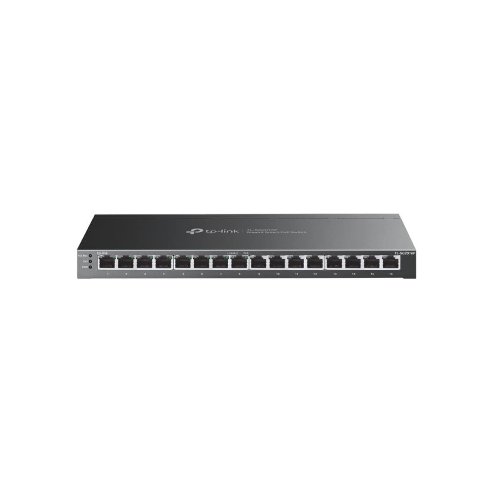 Купить Коммутатор PoE+ Smart GbE 16-портовый Tp-Link SG2016P <JetStream&trade; 16 портов GbE  (Порт 1 - Порт 8 с поддержкой PoE+ 802.3af/at max 30W на порт),  коммутационная матрица 32 Гбит/с, бюджет мощности PoE 120W, интеграция с Omada SDN> в Алматы
