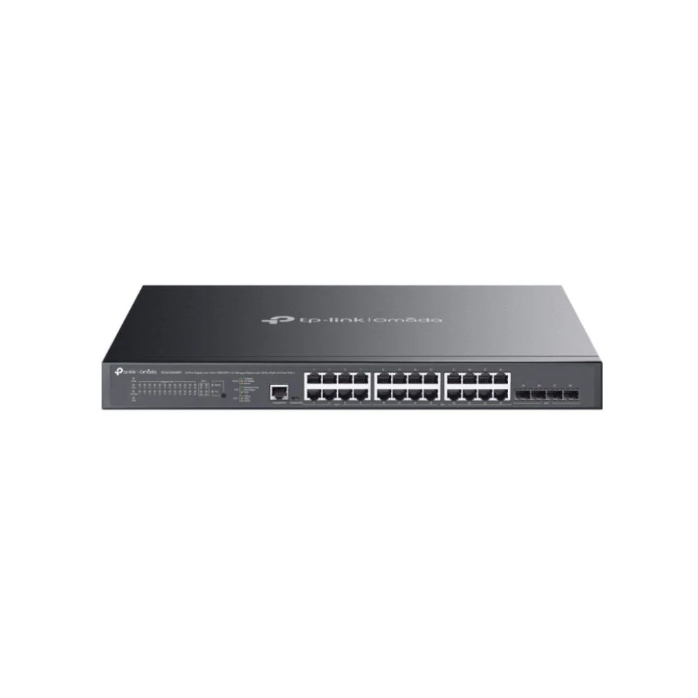 Купить Коммутатор PoE++ управляемый 2.5GbE 28-портовый Tp-Link SG3428XMP <JetStream&trade; 8 портов PoE++ (max 90W на порт), 16 портов GbE 802.3af/at (max 30W на порт), 4 слота SFP+ 10 Гбит/с, коммутационная матрица 128Gbps, консольный порт управления, бюджет мощ в Алматы