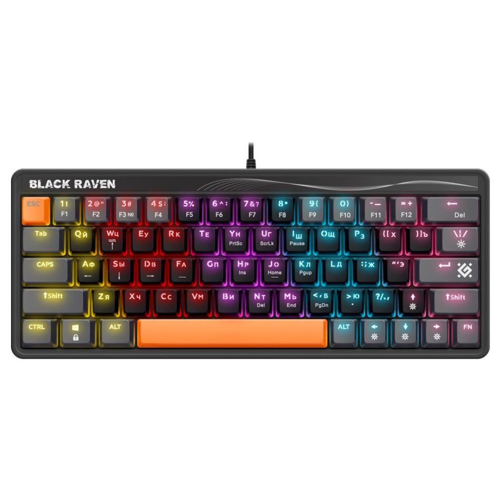 Купить Клавиатура DEFENDER Black Raven GK-417 RU серый&nbsp;45414 в Алматы