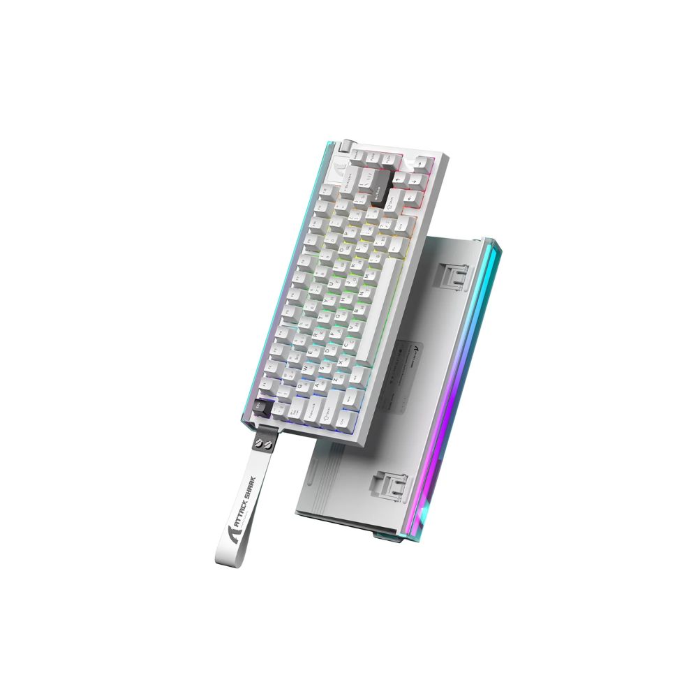 Купить Клавиатура Attack Shark R85 HE Starlight White, 75%, Magnetic Purple Mandrel, EN/RU/KZ, Wired USB-C в Алматы