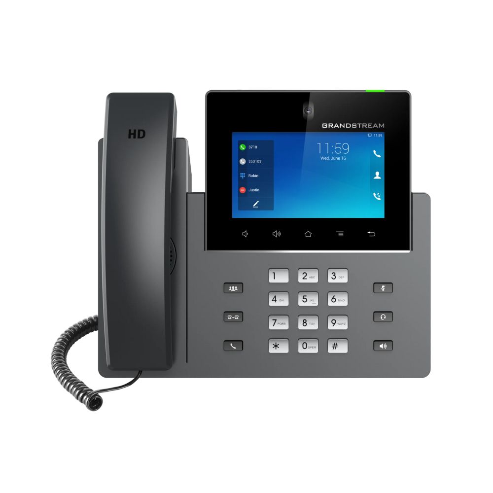 Купить Grandstream GXV3350, IP Multimedia Video Phone, 5.0Ф capacitive touch screen HD LCD (1280?720),  1M pixel CMOS camera with privacy wheel, 16 SIP accounts,  Dual-switched 10/100/1000M Ethernet ports with integrated PoE, Integrated dualband Wi-Fi, BT, в Алматы
