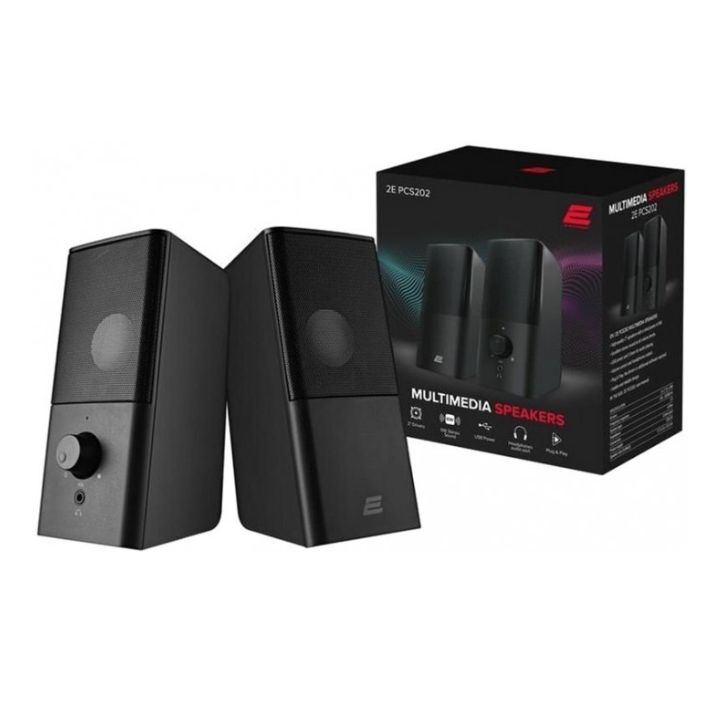 Купить Акустическая система 2E PCS202, 2.0, USB, Black в Алматы