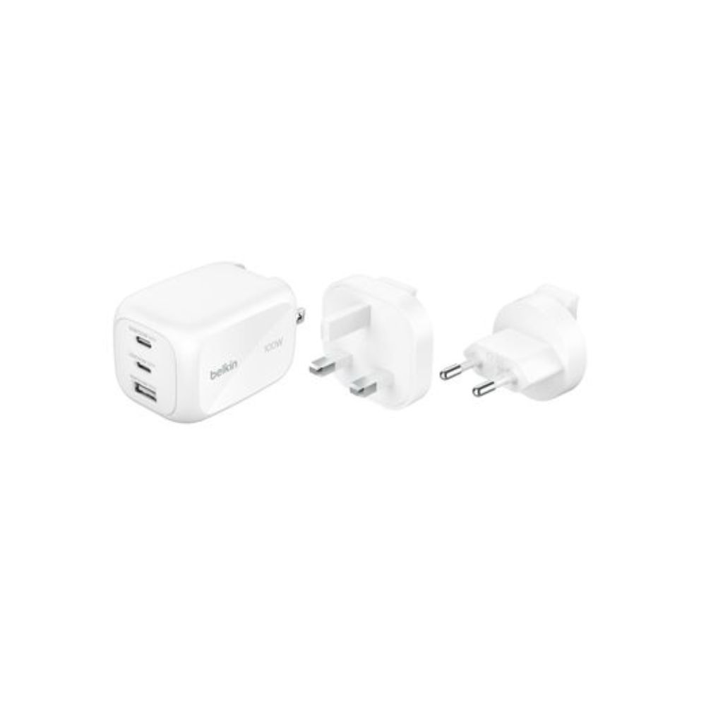 Купить BELKIN 100w 2C1A Wall Charger with interchangable plug tips UK, EU, US в Алматы