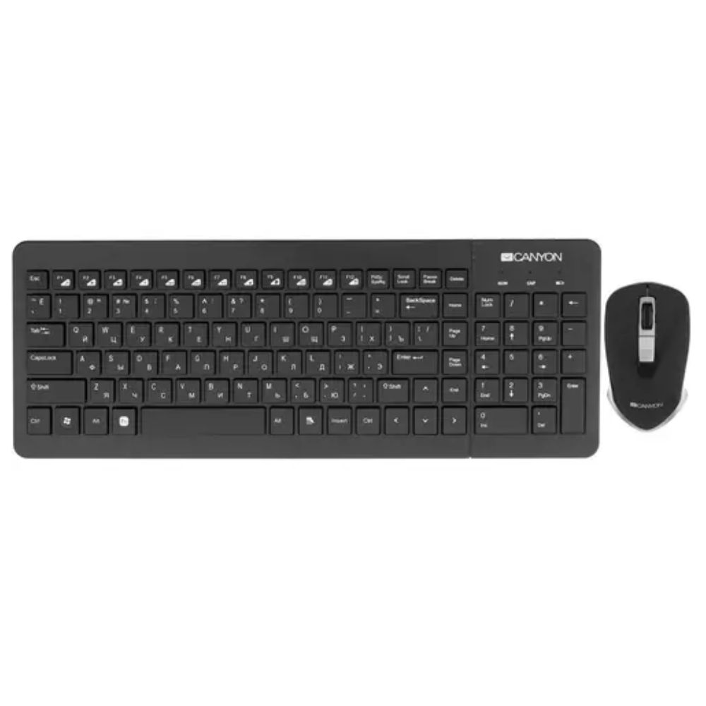 Купить Клавиатура+мышь беспроводная Canyon SET-W3 черный в Алматы