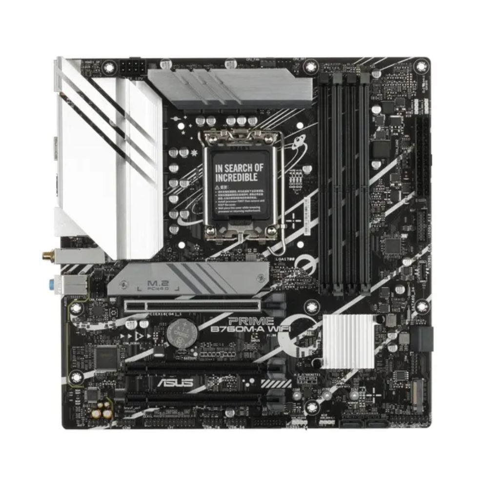 Купить Материнская плата ASUS PRIME B760M-A WIFI, LGA1700 4xDDR5 4xSATA3 2xM.2 RAID 2xHDMI DP mATX в Алматы