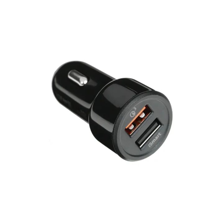 Купить Зарядное устройство автомобильное OLMIO АЗУ 30W, USBx2, 5.4A, QC3.0, Smart IC черный в Алматы