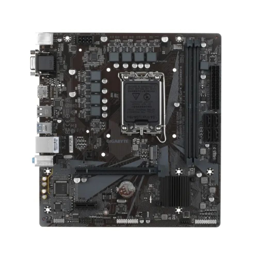Купить Материнская плата GIGABYTE H610M H V2, LGA1700, H610, 2xDDR5, PCIe4.0, D-SUB+HDMI, M.2, mATX в Алматы