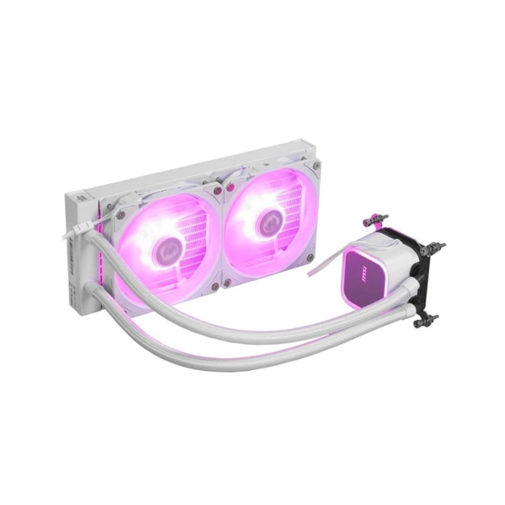 Купить Водяное охлаждение для CPU MSI MAG CORELIQUID A13 240, 1700/1851/AM4/AM5, ARGB, Fan 2x120mm, Белый в Алматы