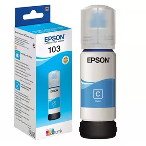 Купить Чернила Epson C13T00S24A для 103 EcoTank L3100/L3101/L3110/L3150 голубой в Алматы