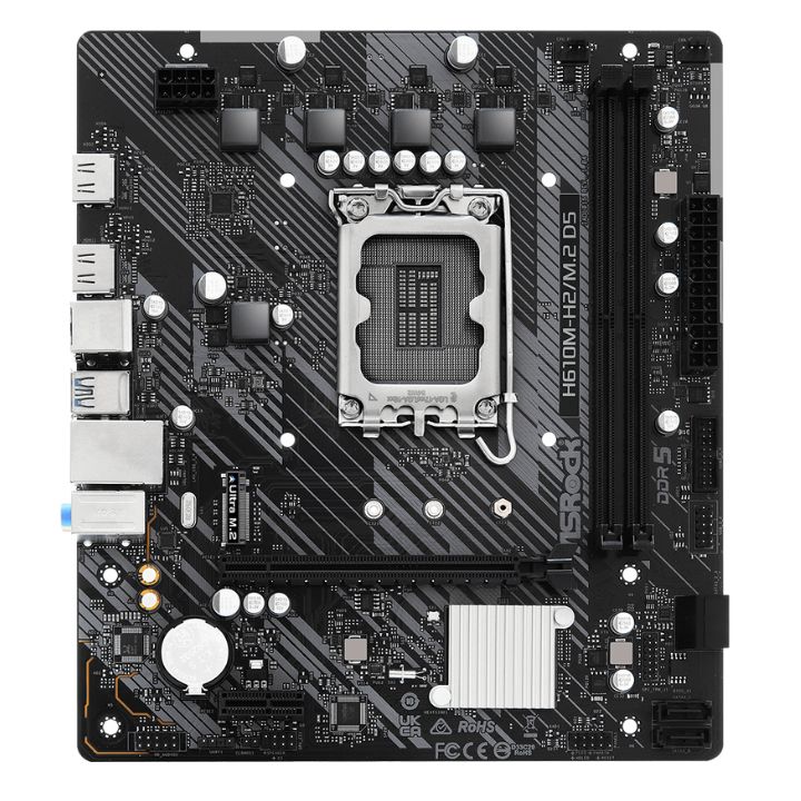 Купить Материнская плата ASRock H610M-H2/M.2 D5 LGA1700 mATX в Алматы