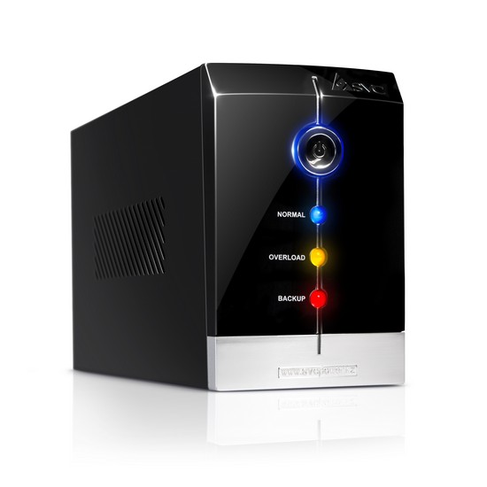 Купить Источник бесперебойного питания, SVC, V-1200-F, Smart, USB, Мощность 1200ВА/720Вт, Диапазон работы AVR: 165-275В, Бат.: 12В/7.5 Ач*2шт., 3 вых.: Shuko CEE7, Защита тел. линии, Чёрный в Алматы