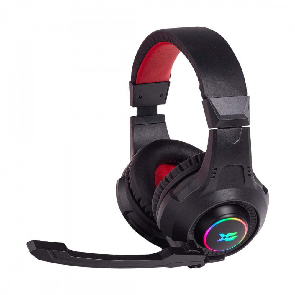Купить Гарнитура, X-Game, XH-700RGB, Микрофон поворотный, Динамики 40 мм, 32 мВт, 20-20000гц, 2*3,5 MiniJack, Регулятор громкости, Длина кабеля 2 м, Черный в Алматы