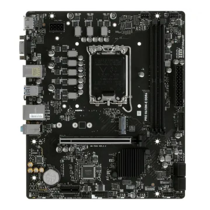 Купить Материнская плата MSI PRO H610M-E DDR4 LGA1700 H610 2xDDR4 4xSATA3 M.2 VGA HDMI mATX в Алматы