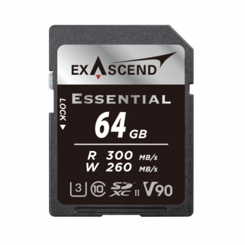 Купить Карта памяти SD Exascend Essential, 64Gb, SDXC II, UHS-II (V90), R300/W260&nbsp;EX64GSDU2-S в Алматы