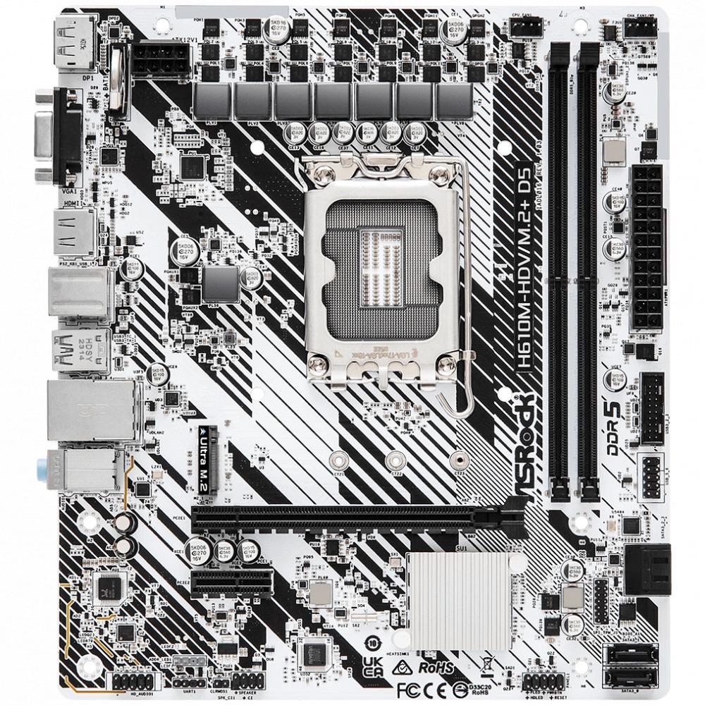 Купить Материнская плата ASRock H610M-HDV/M.2+D5 в Алматы