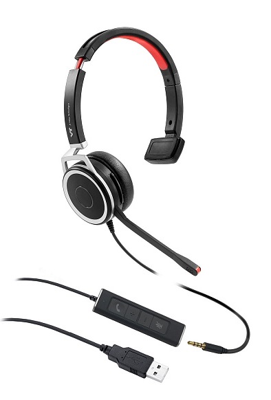 Купить VT Проводная гарнитура X208, Моно, HD звук, разъемы 3,5 мм Jack и USB в Алматы
