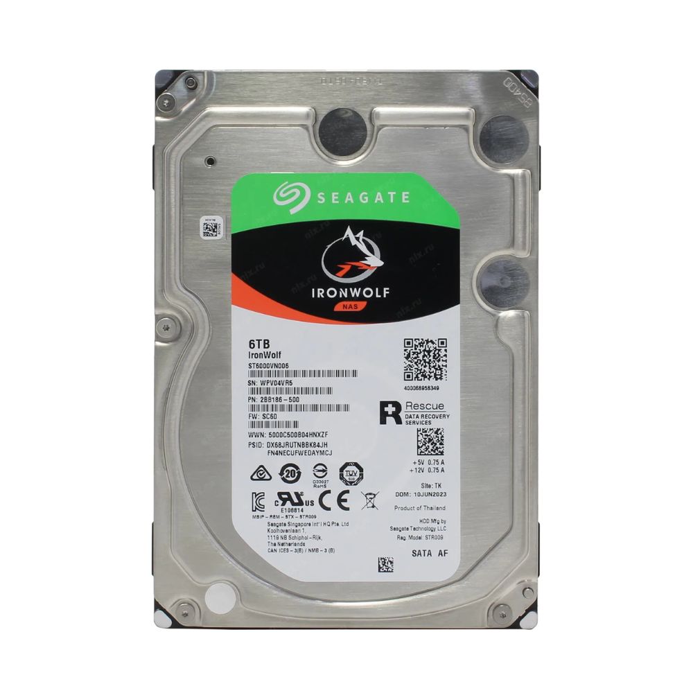 Купить Жесткий диск HDD 6 Tb SATA 6Gb/s Seagate IronWolf ST6000VN006 3.5&rdquo; 5400rpm 256MB в Алматы