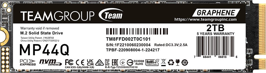 Купить Твердотельный накопитель 2000GB SSD TeamGroup MP44Q M.2 PCIe 4.0 NVMe R7000/W5900 TM8FFD002T0C101 в Алматы