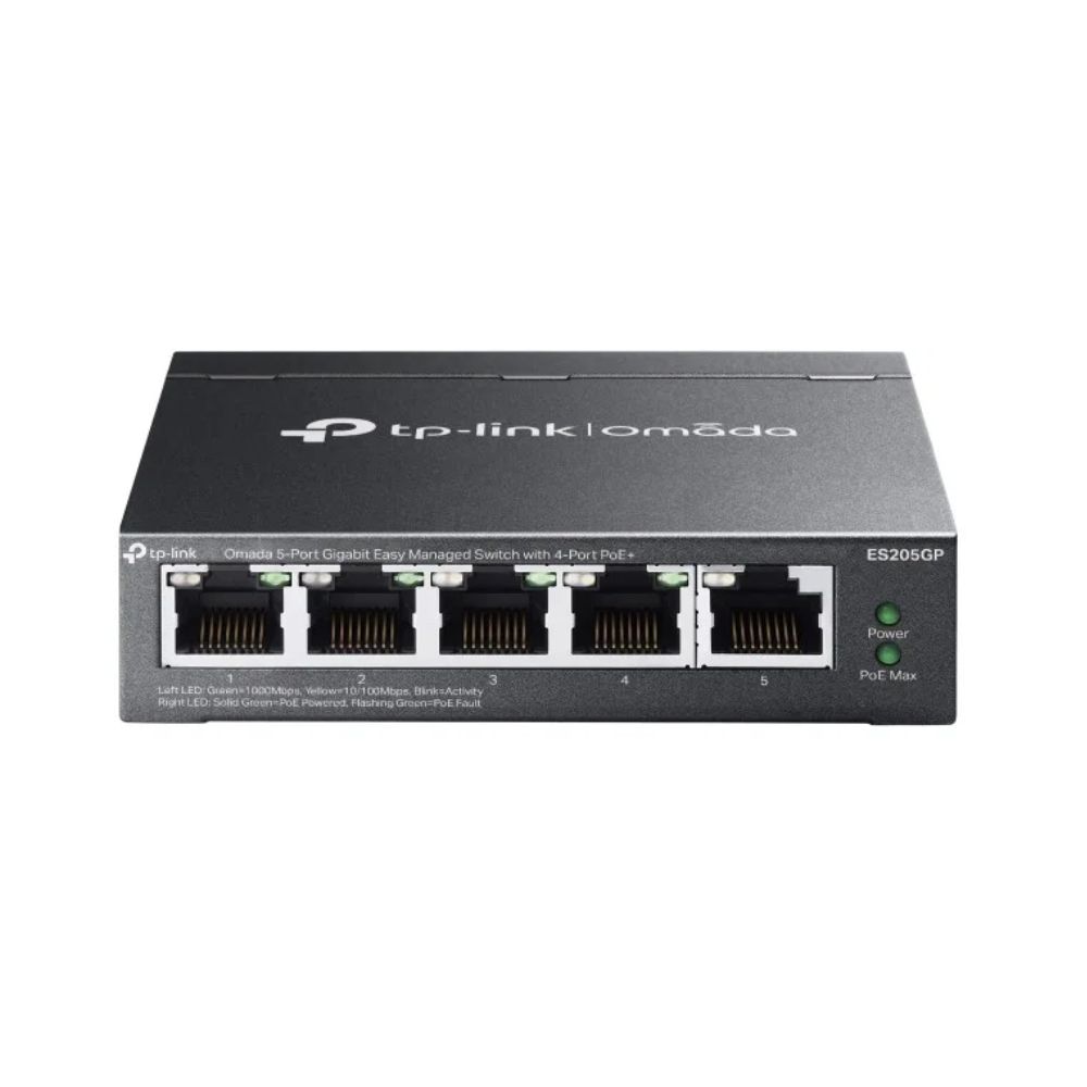 Купить Коммутатор PoE+ GbE Easy Managed  5-портовый TP-Link Omada ES205GP <4 порта GbE 802.3af/at PoE+, 1 порт GbE, IGMP Snooping, бюджет мощности PoE 65W, Omada SDN, 32 группы VLAN, PoE до 250 м, QoS, автоматическое восстановление PoE и изоляция портов для в Алматы