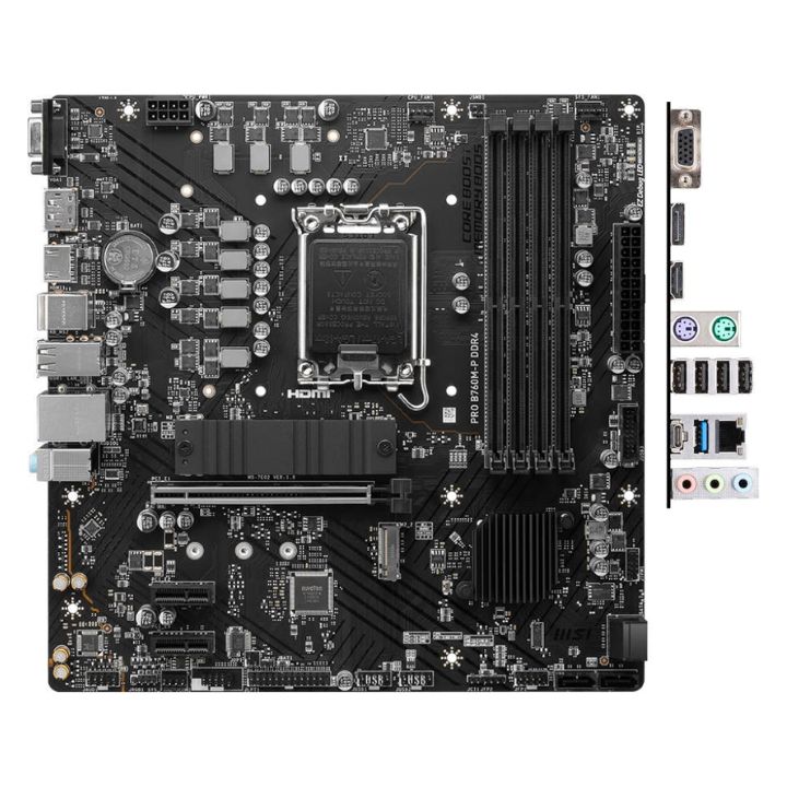 Купить Материнская плата MSI PRO B760M-P DDR4 LGA1700 4xDDR4 4xSATA3 RAID 2xM.2 HDMI DP mATX в Алматы