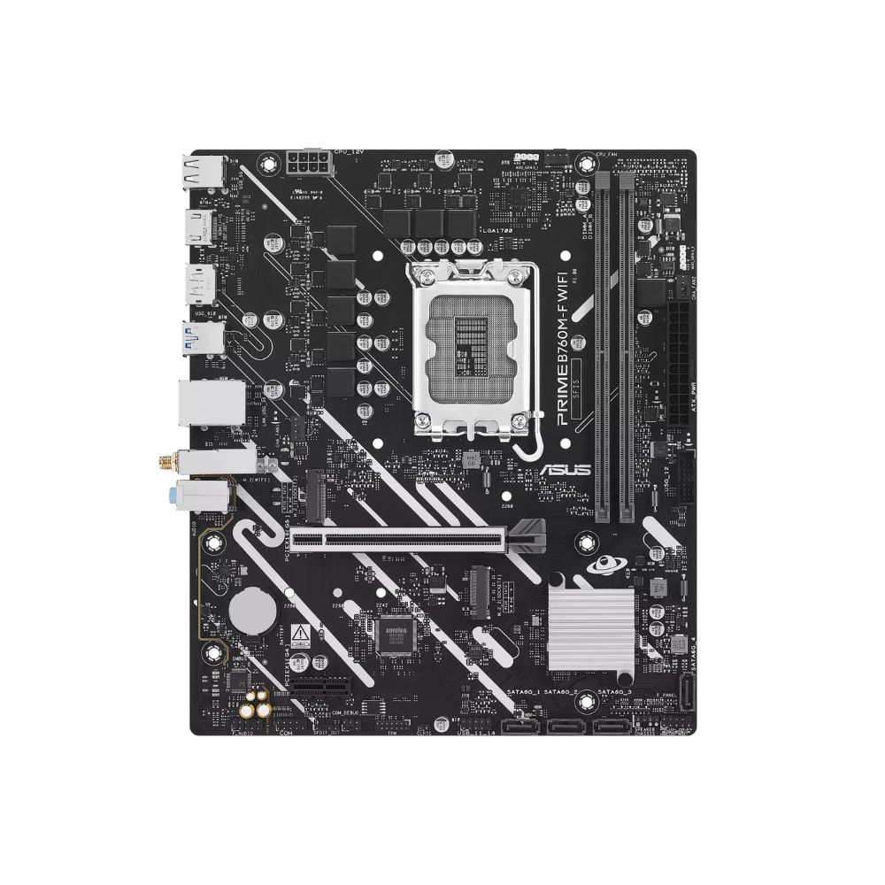 Купить Сист.плата ASUS PRIME B760M-F WIFI, B760,  1700, 2xDDR5, PCI-E x16, PCI-E x1, 2xM2, SATA, DP, HDMI, WIFI6, BOX в Алматы