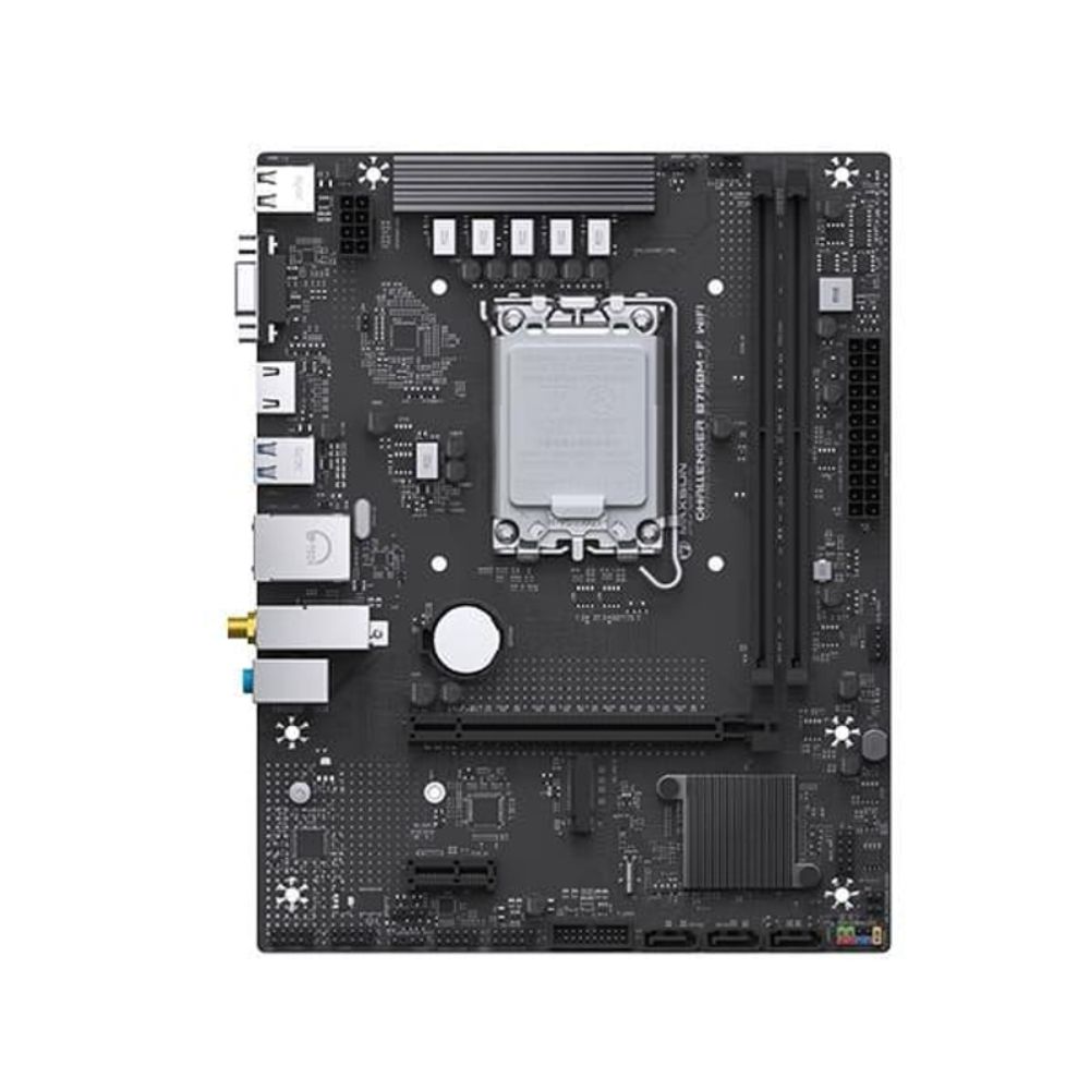Купить Материнская плата MaxSun Challenger B760M-F WIFI, LGA1700, 2xDDR4, PCIe4.0, HDMI+VGA, M.2, mATX в Алматы