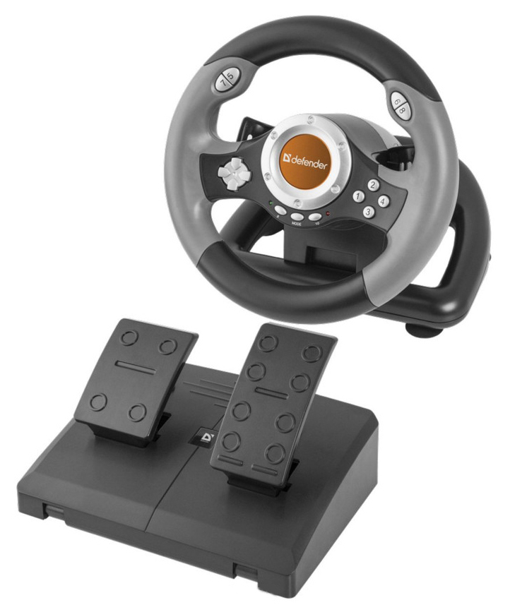 Купить  (USB) 10 Руль игровой Defender Challenge Mini LEкн. идеально подходит для маленьких детей. в Алматы