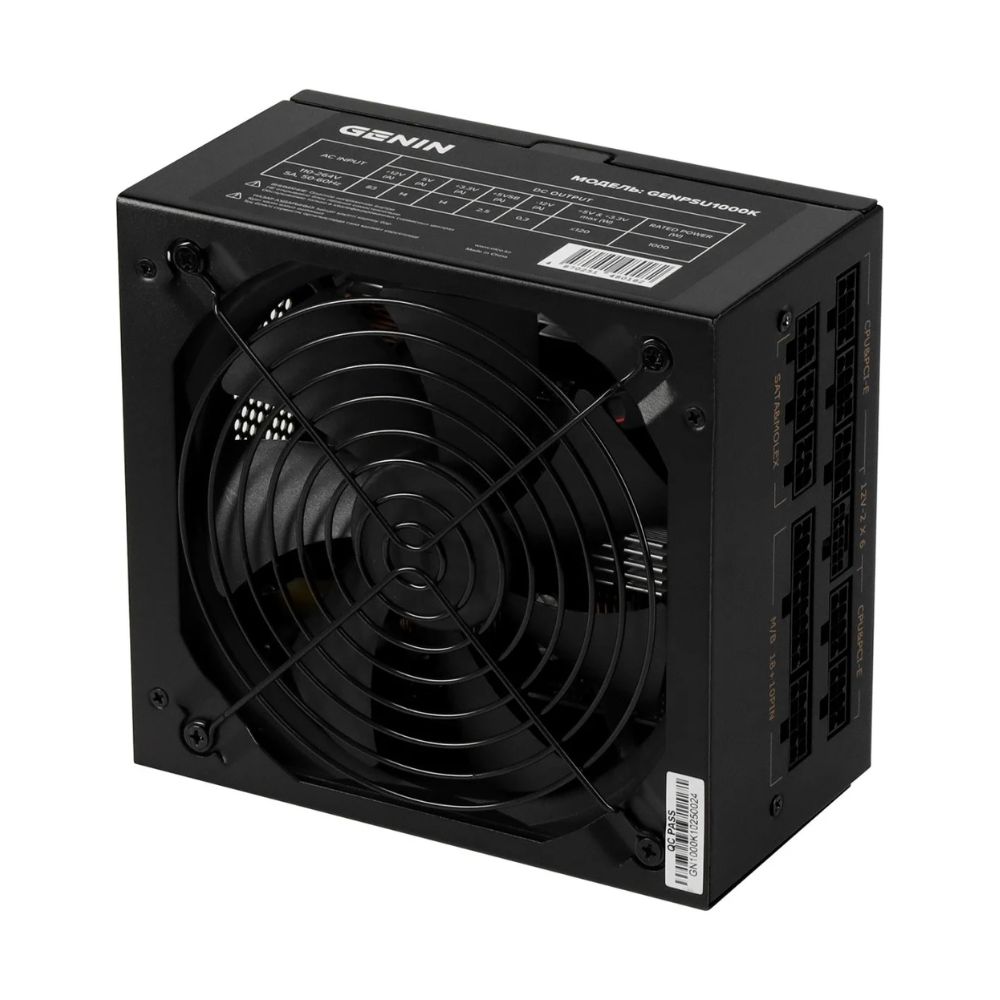 Купить Блок питания GENIN GENPSU1000K Black, 1000W, 120mm fan, 150*160*86mm, ATX 3.0 в Алматы