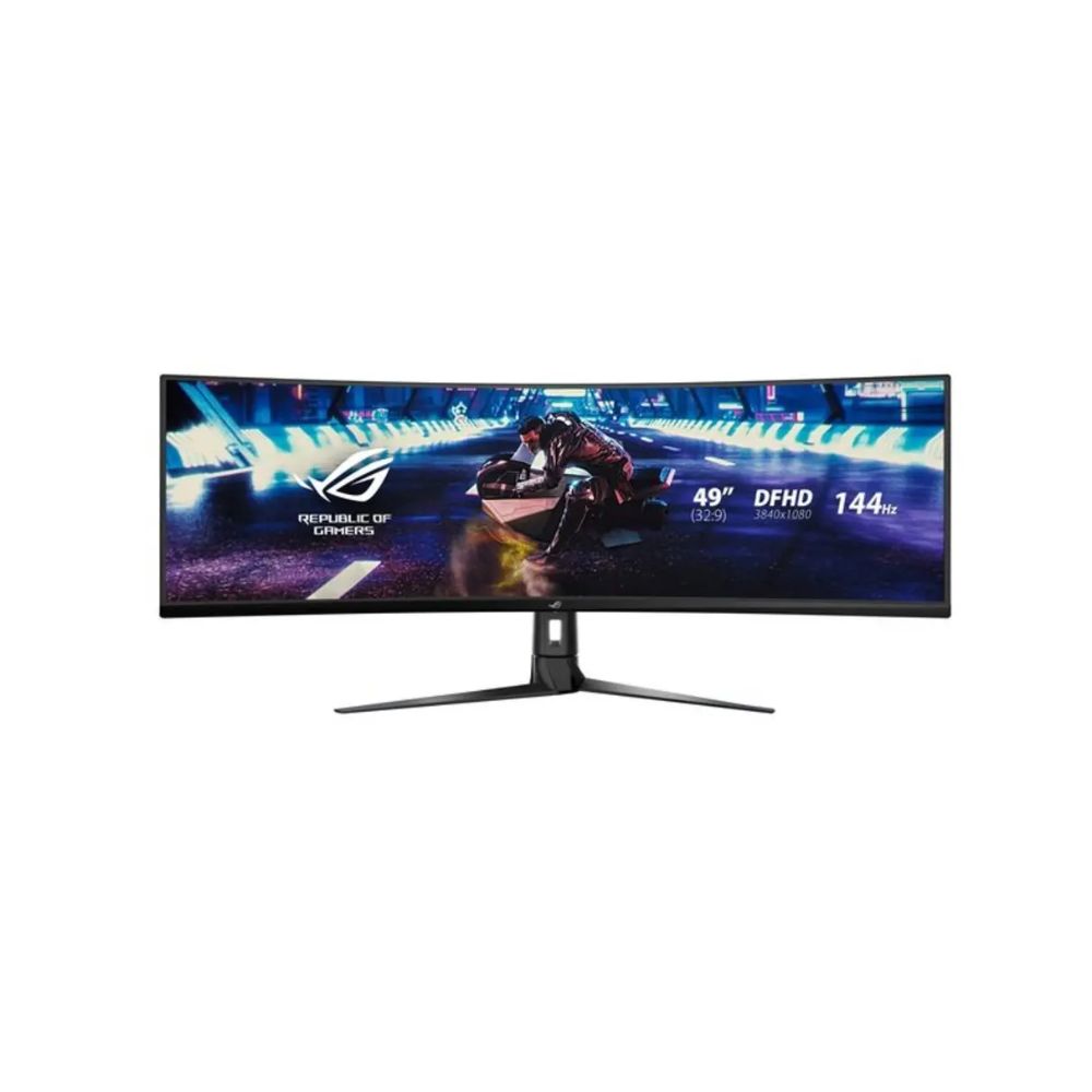Купить Монитор 49* Asus ROG Strix XG49VQ, Black, VA, 3840х1080@165Hz, 450кд/м2, 3000:1, 4ms, 2xHDMI, DP 90LM04H0-B01170 в Алматы