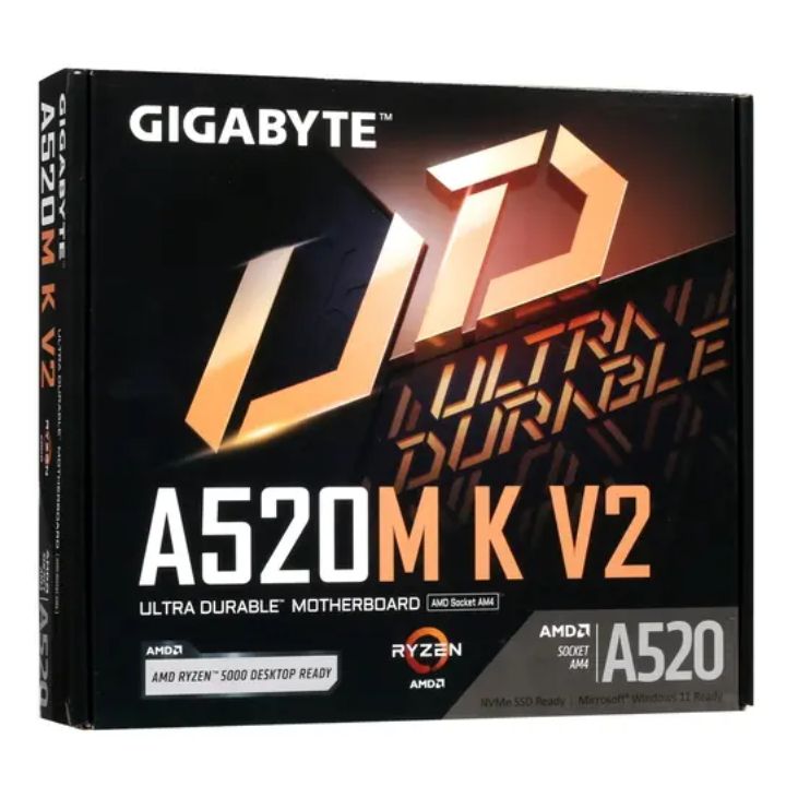 Купить Материнская плата GIGABYTE A520M-K-V2, AM4, A520, PCIe16x, PCIe,D-SUB+HDMI, GLAN, 4SATA, 2DDR4, MATX в Алматы