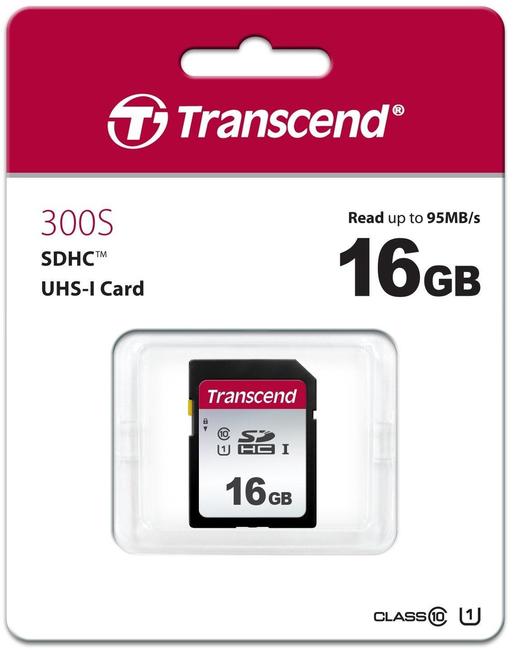 Купить Карта памяти SD 16GB Class 10 U1 Transcend TS16GSDC300S в Алматы