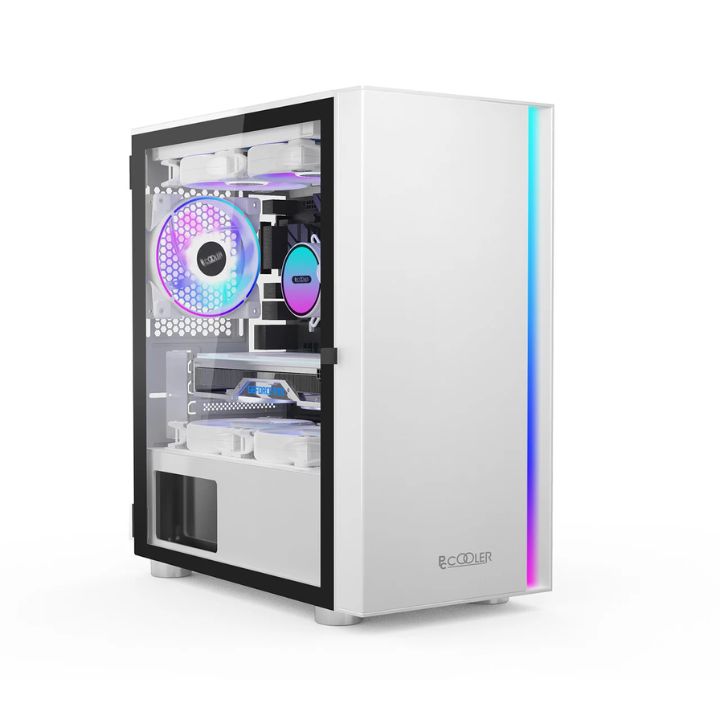 Купить Корпус PCCooler LM300W ARGB WH mATX/ITX USB3.0, 2xUSB2.0 White в Алматы