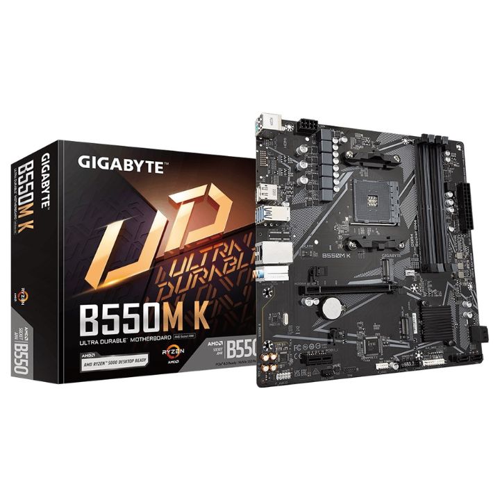 Купить Материнская плата GIGABYTE B550M K, AM4, B550, DP+HDMI, 4SATA, 4DDR4, MATX в Алматы